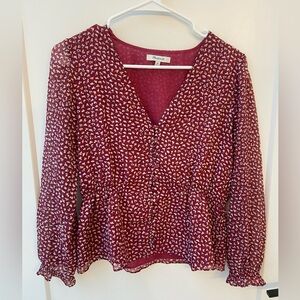 Madewell Burgundy Floral Blouse